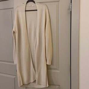 GAP Ivory-Colored Textured Knit Duster